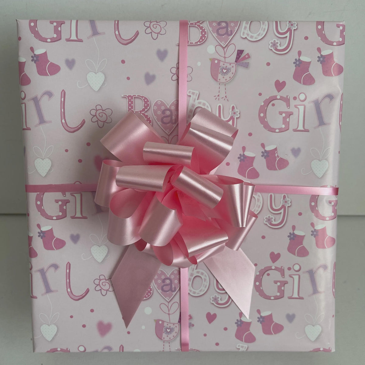 Luxury Baby Girl Gift Basket: Memory Cards, Plaque, Bootees