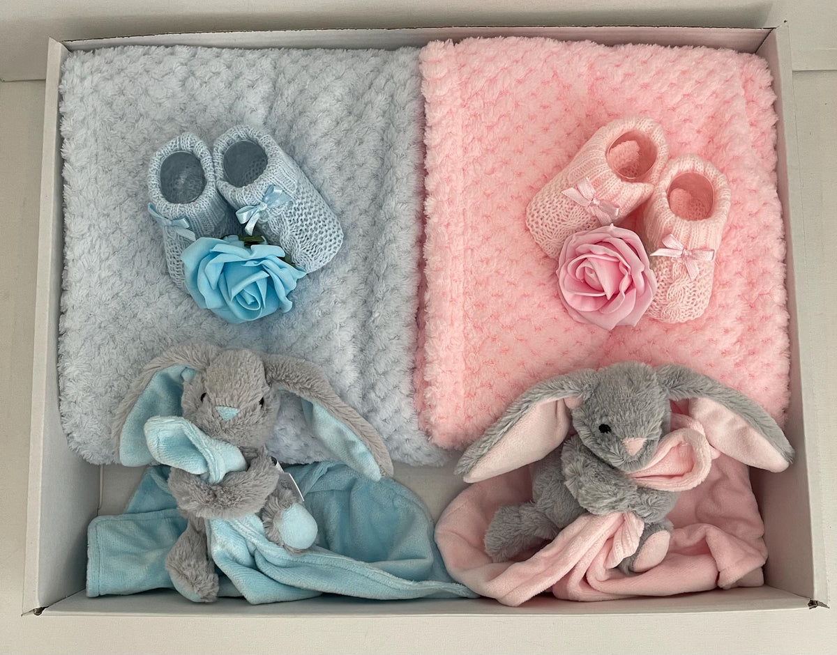 Newborn Twins Gift Box | Twin Baby Gift Set | Boy & Girl Twins Gift | Twin Baby Shower Gift | Pink Blue Baby Hamper