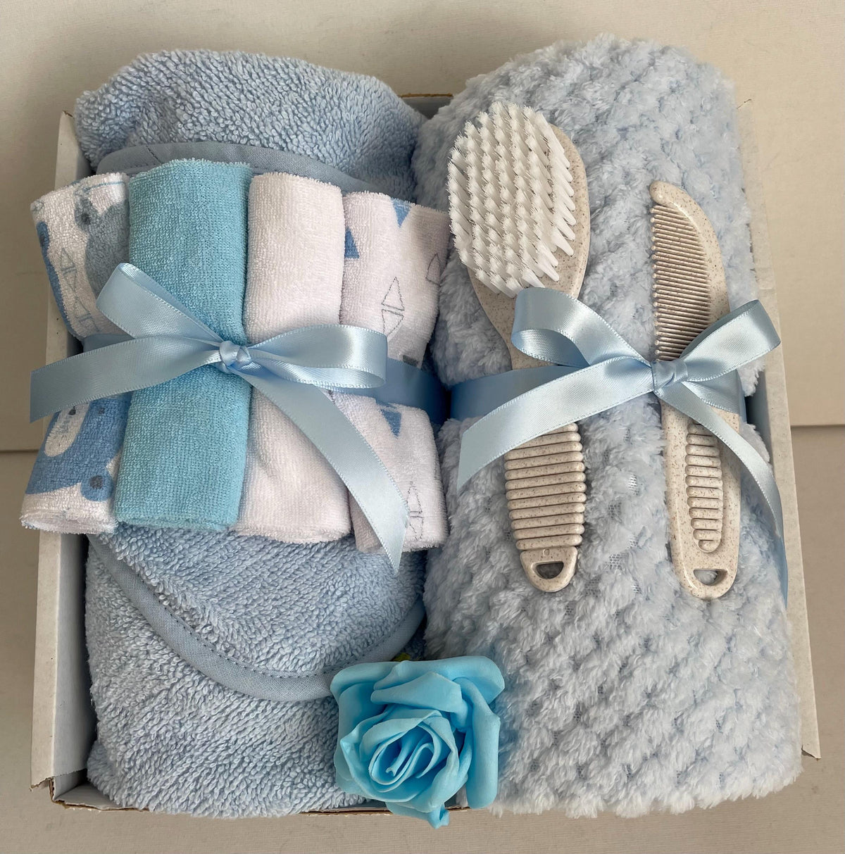 Luxury Baby Boy Gift Hamper, New Baby Boy Gift Basket, Baby Shower Gift, New Mum Maternity Gift, Blue Newborn Baby Box