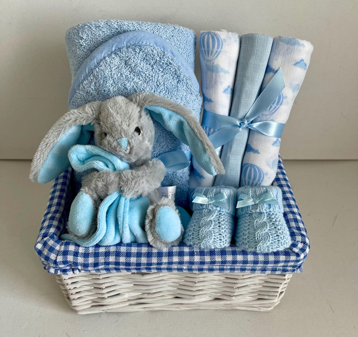 New Baby Hamper Basket for Boy | Baby Boy Gift Set | Newborn Boy Hamper | Baby Shower Gift | Blue Baby Basket