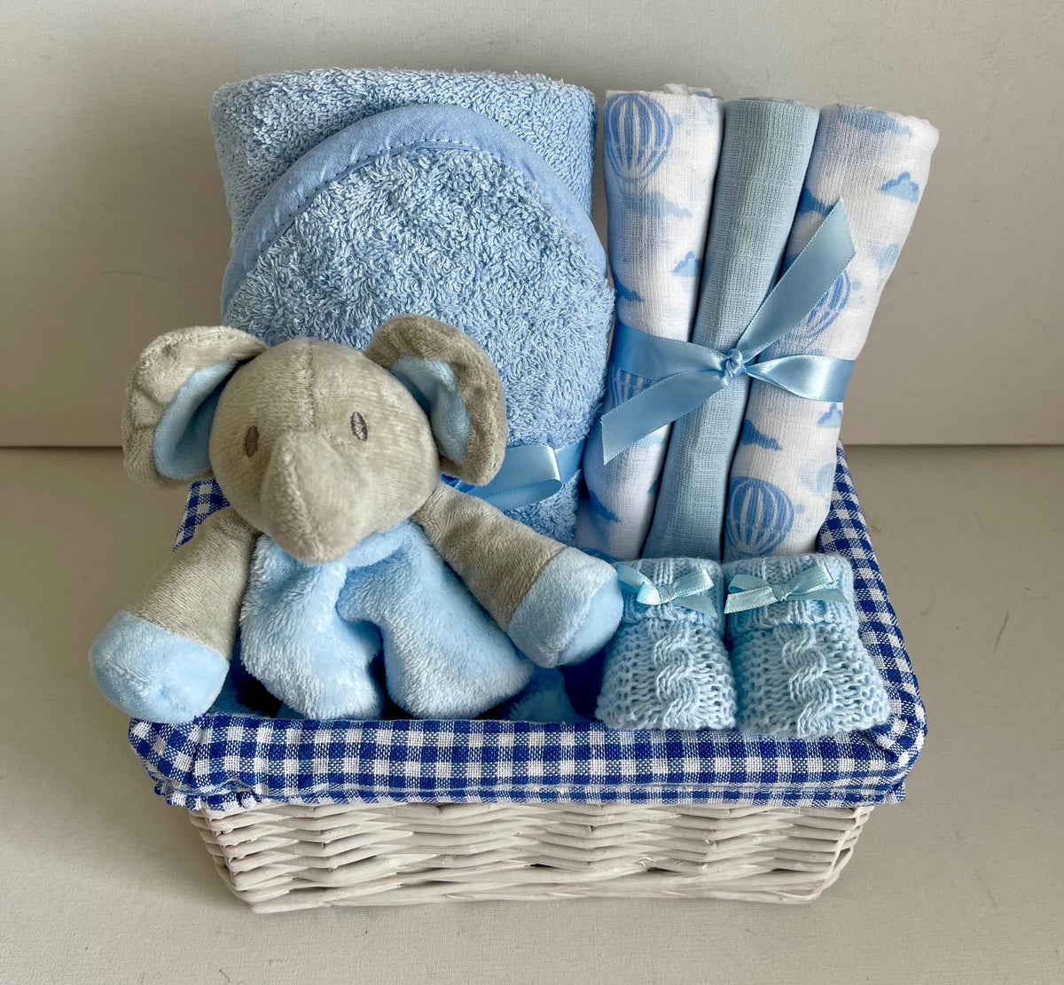 Baby Boy Hamper Gift Set | Newborn Boy Gift Basket | Baby Shower Gift | Blue Baby Hamper | New Baby Boy Present