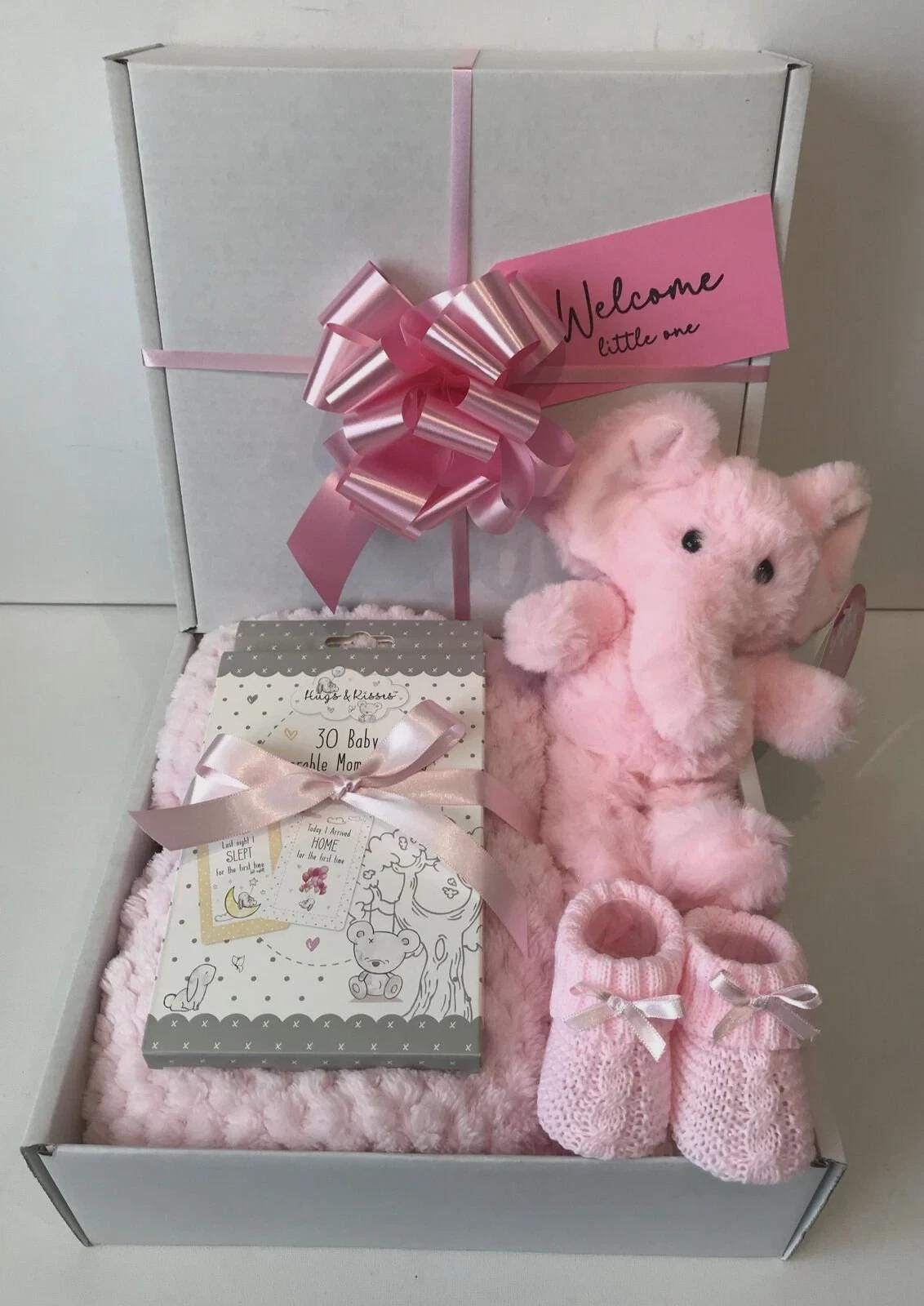 Luxury Baby Girl Gift Basket Hamper Maternity Baby Shower Gift New Baby Pink