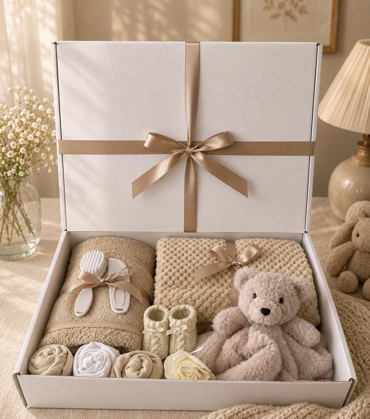 Unisex Baby Gift Hamper | Neutral Newborn Gift Basket | Baby Shower Gift Box | New Baby Gift Set | Gender Neutral Baby Gift